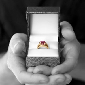 A pink engagement ring gives a modern twist on the traditional gift.